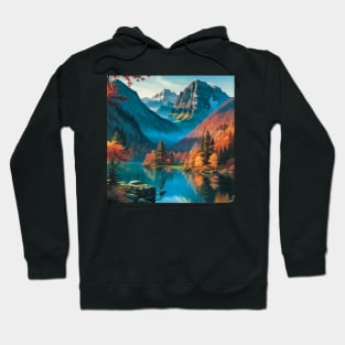 Lake in Autumn with Distant Mountains Hoodie